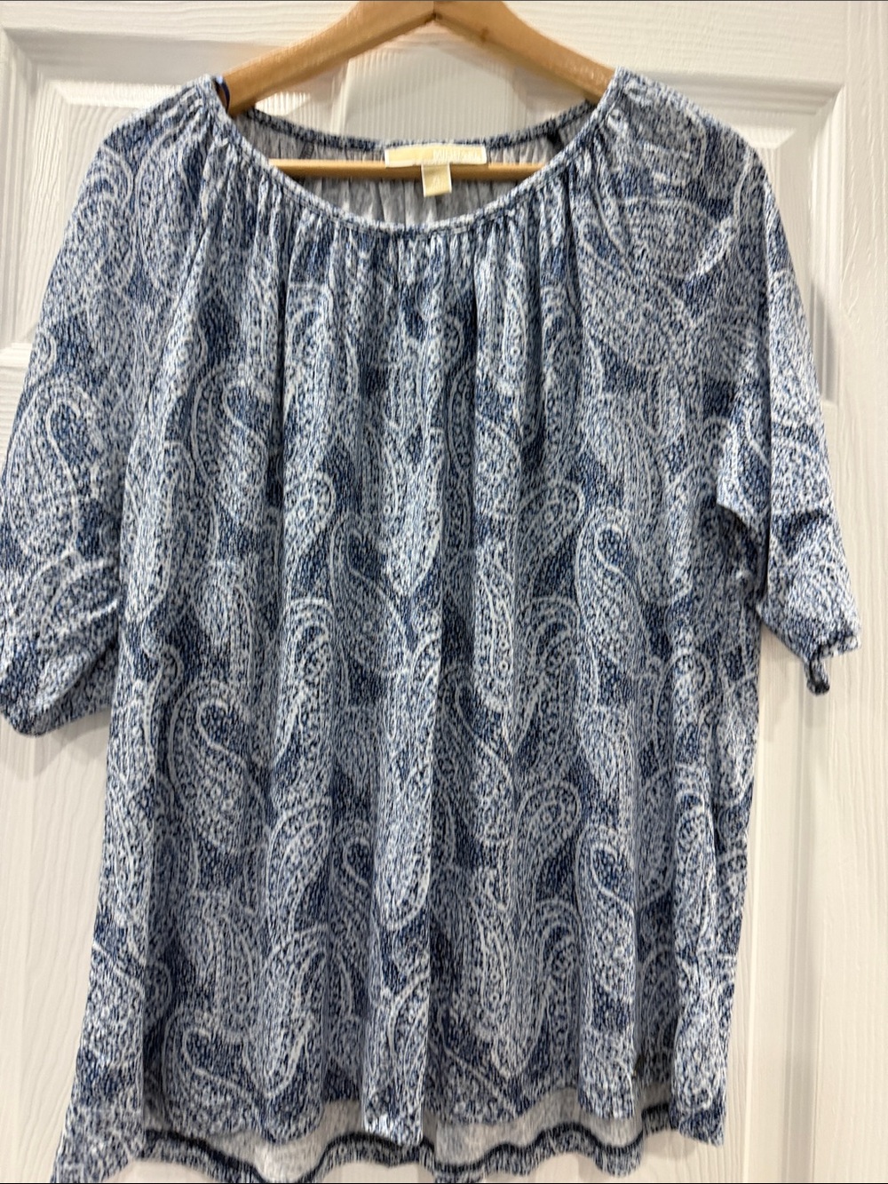 MICHAEL Michael Kors Blue Paisley Peasant Tunic
